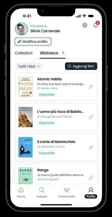 Profilo - La tua biblioteca personale